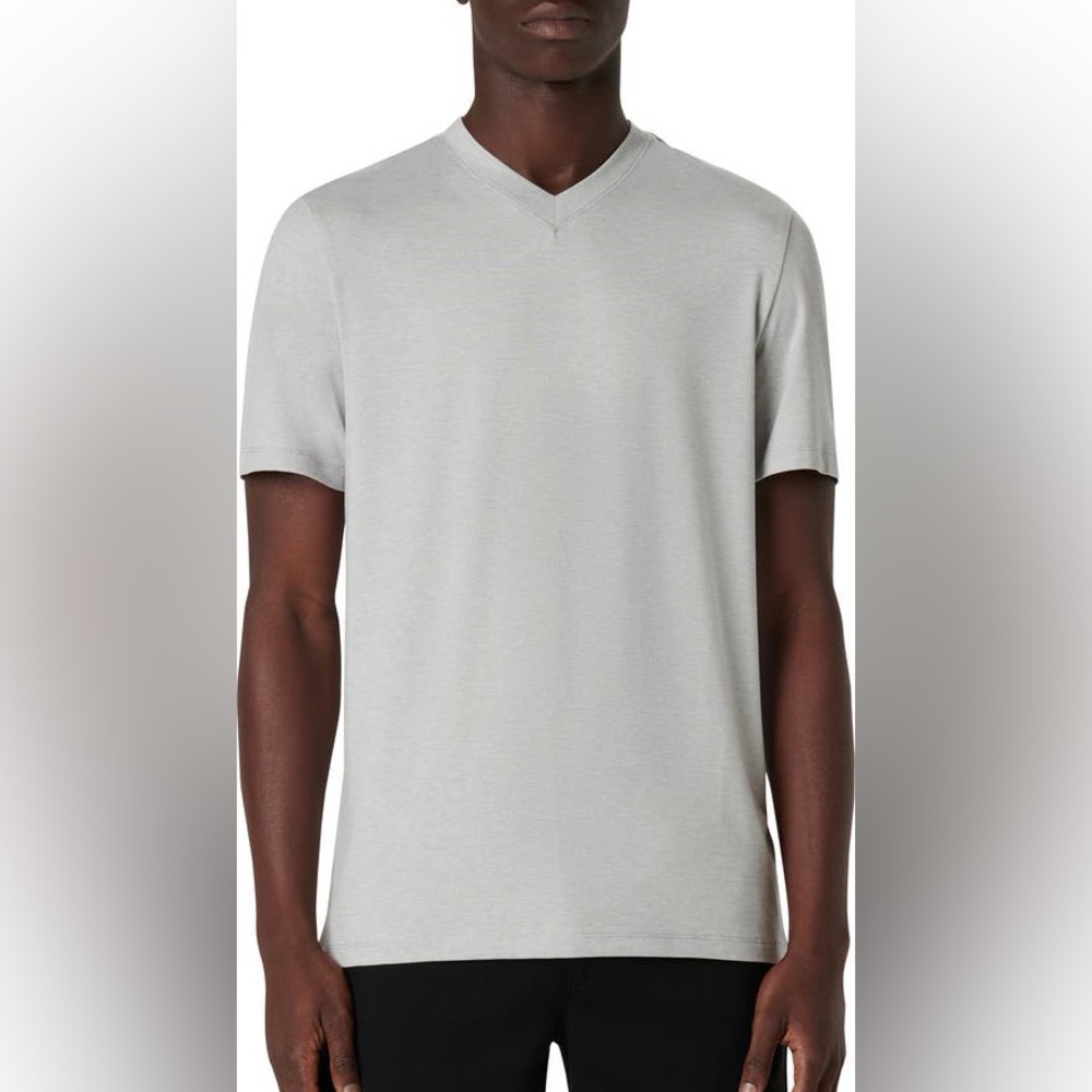 Bugatchi V-Neck Performance T-Shirt Platinum XL NWI